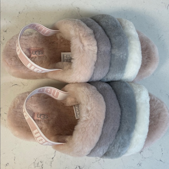 UGG Women's Fluff Yeah Slide Quartz Slipper - 1097169 Fluffy Slippers Size 9 - Picture 10 of 17